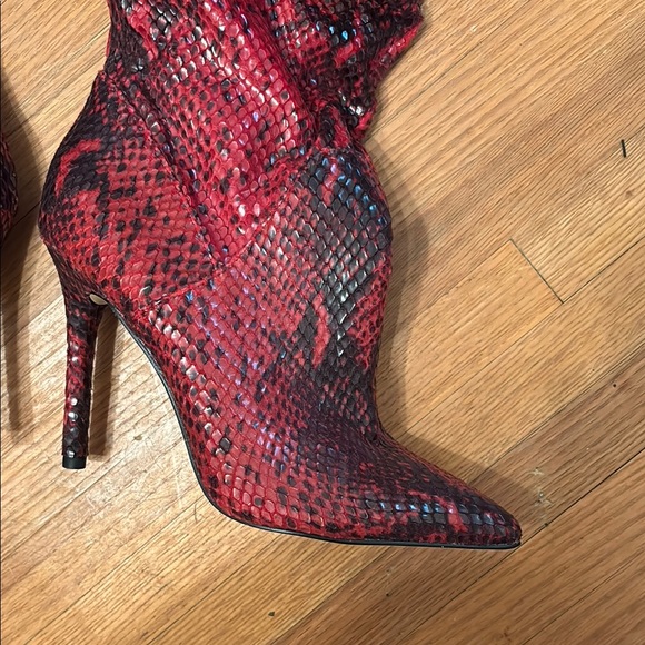 Jessica Simpson Red Heeled Boots with Stiletto Heel - Picture 2 of 11
